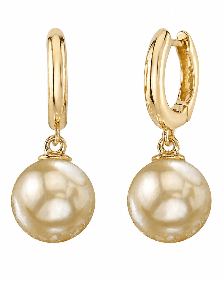 Golden South Sea Pearl Poise Hoop Earrings