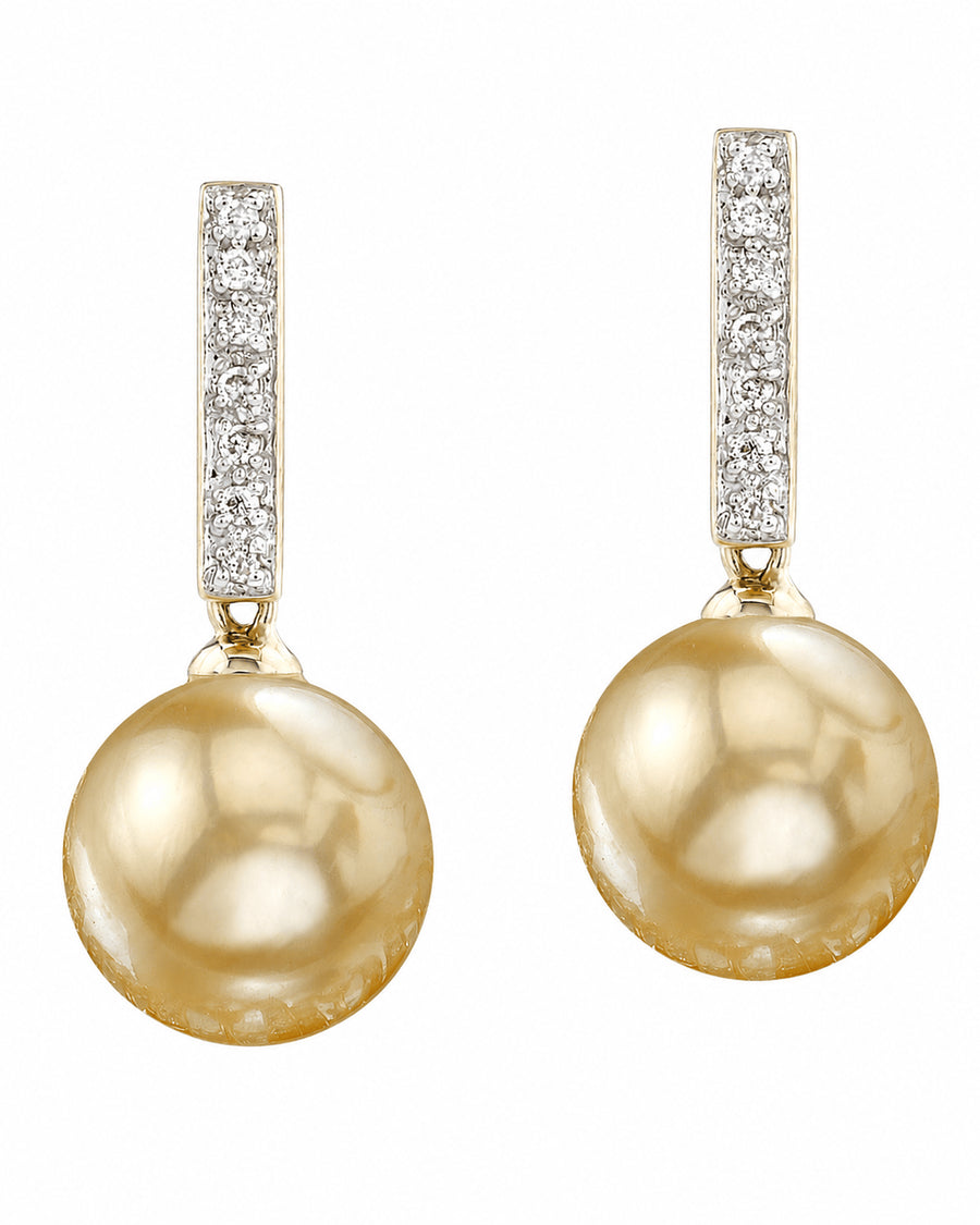 Golden South Sea Pearl & Diamond High Life Earrings