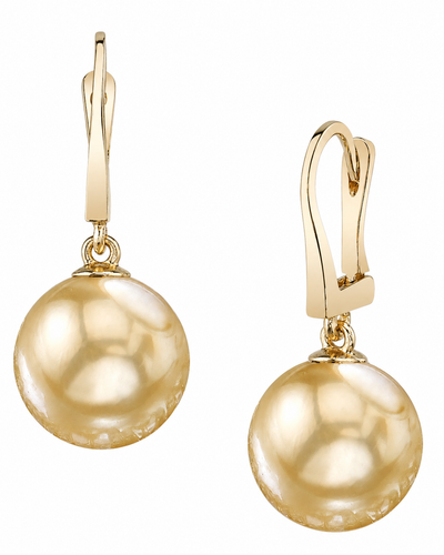 Golden South Sea Pearl Classic Dangle Earrings