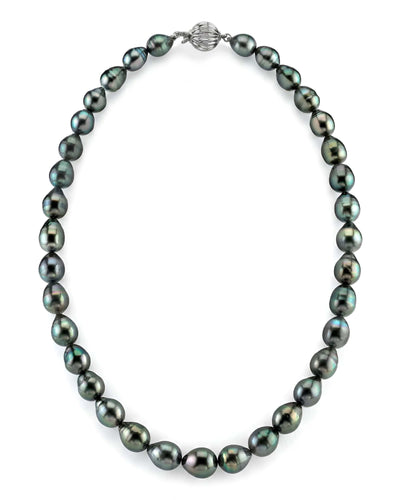 Dark Tahitian Baroque Pearl Necklace, 8.0-10.0mm