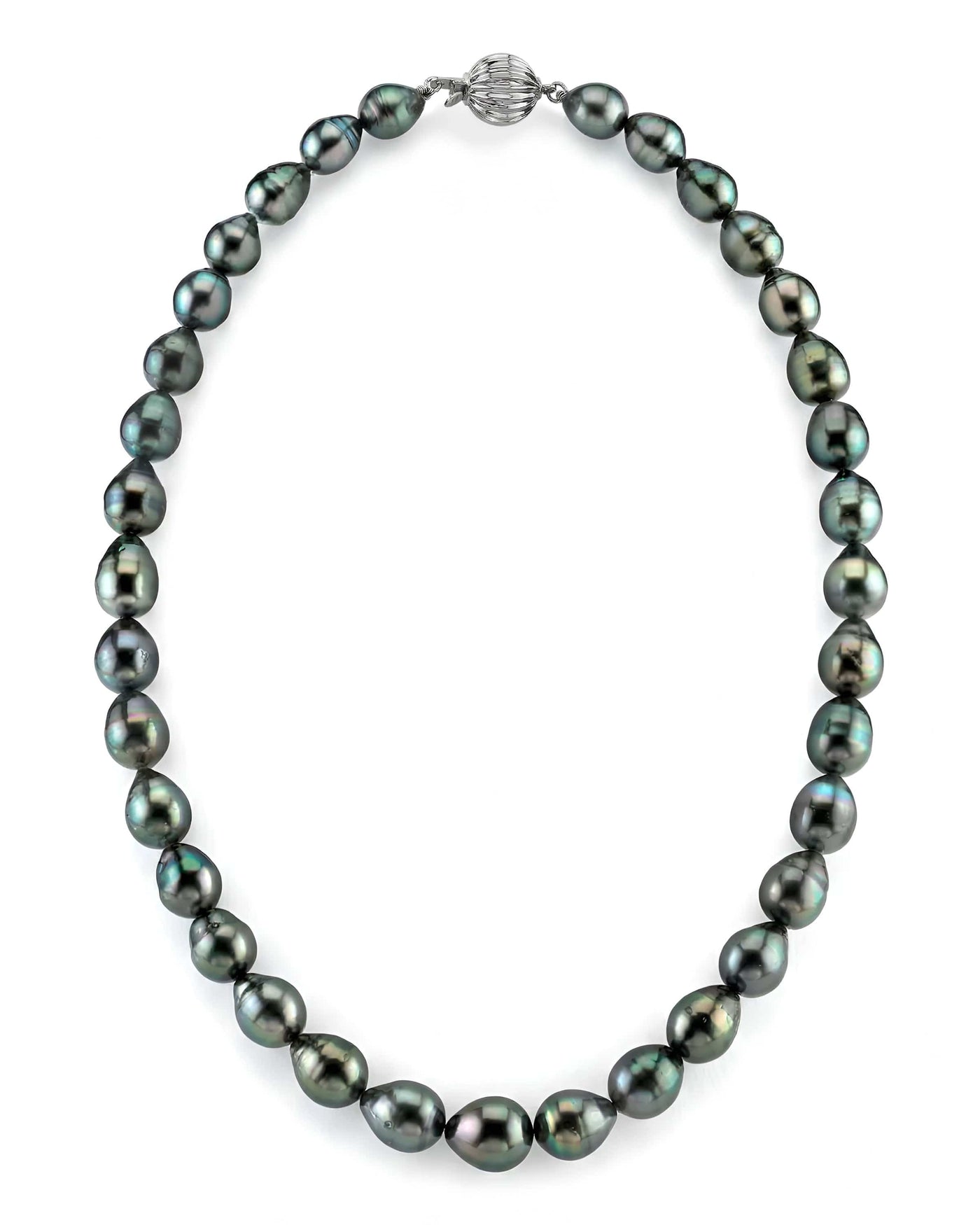 Dark Tahitian Baroque Pearl Necklace, 8.0-10.0mm