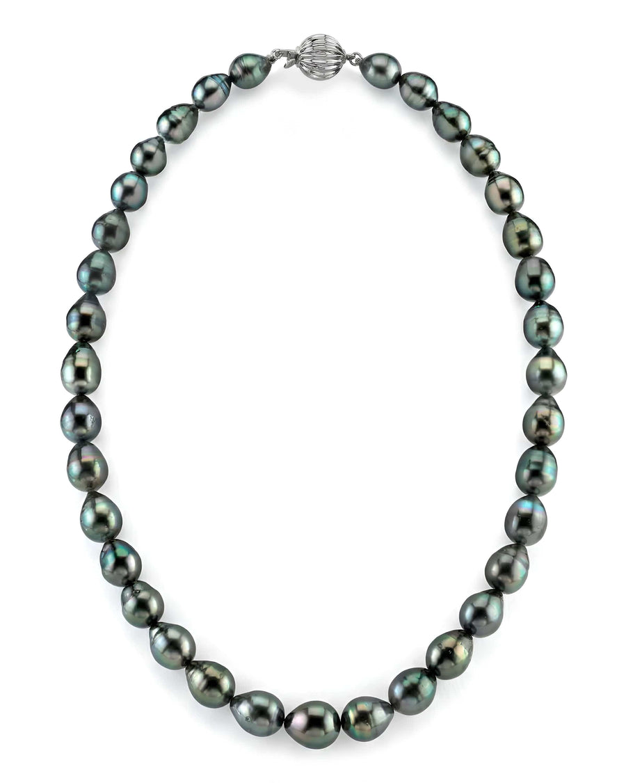 Dark Tahitian Baroque Pearl Necklace, 8.0-10.0mm