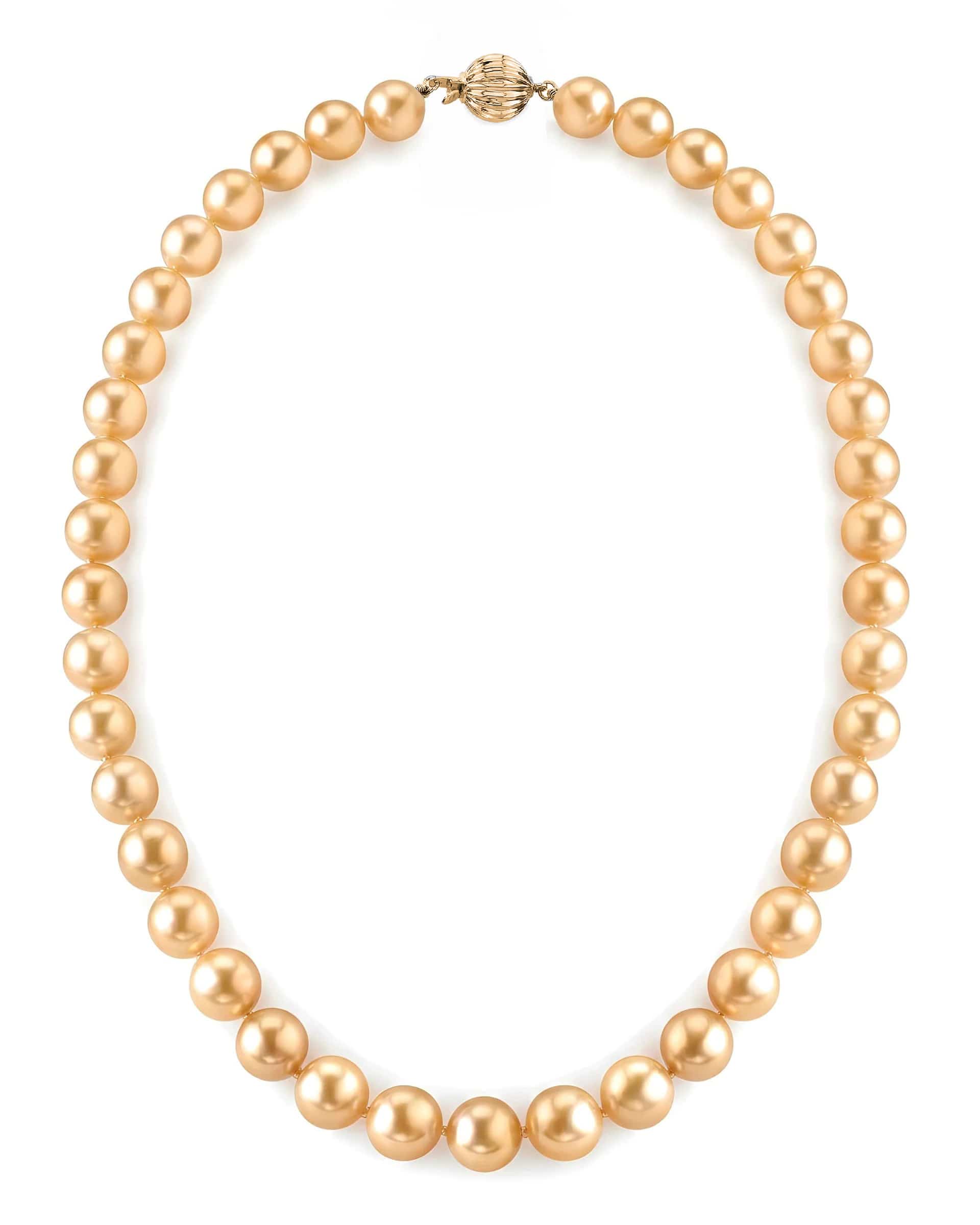Golden South Sea Pearl Necklace, 8.0-10.0mm - AAAA Quality