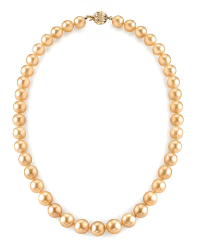 Golden South Sea Pearl Necklace, 8.0-10.0mm - AAAA Quality