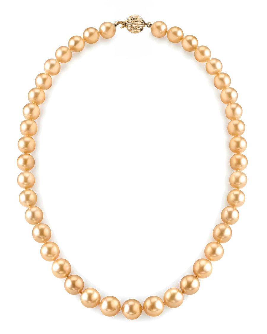 Golden South Sea Pearl Necklace, 8.0-10.0mm - AAAA Quality