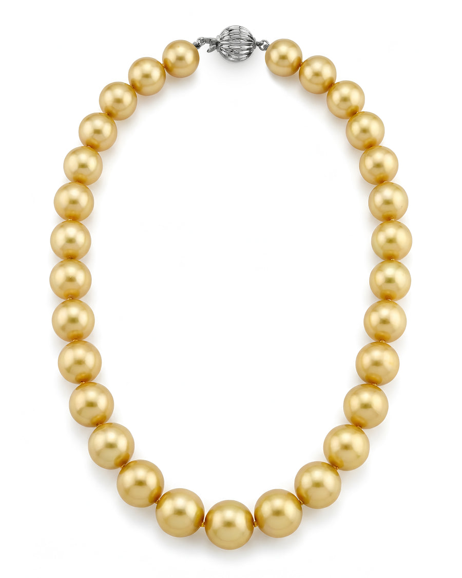 Golden South Sea Pearl Necklace, 12.0-14.0mm - AAA Quality