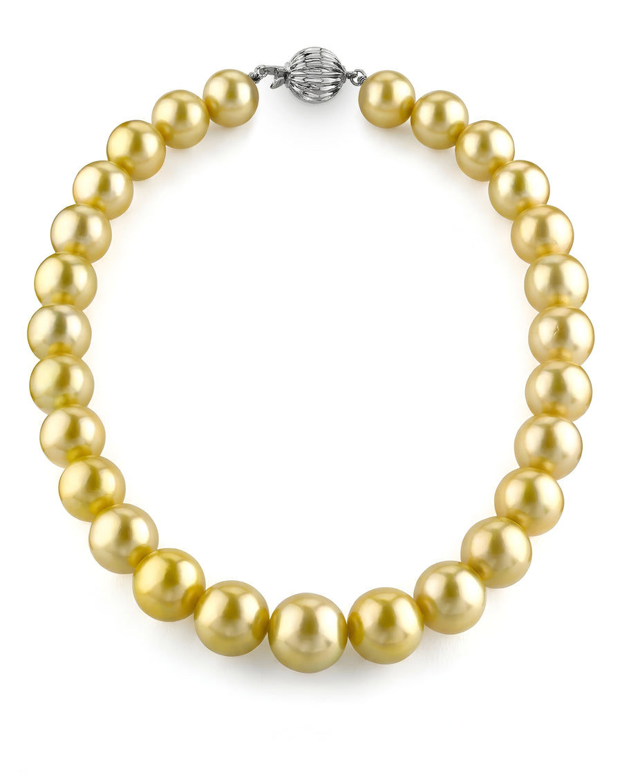 Golden South Sea Pearl Necklace, 13.0-15.0mm - AAA Quality