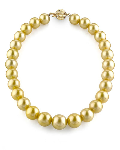 Golden South Sea Pearl Necklace, 13.0-15.0mm - AAA Quality