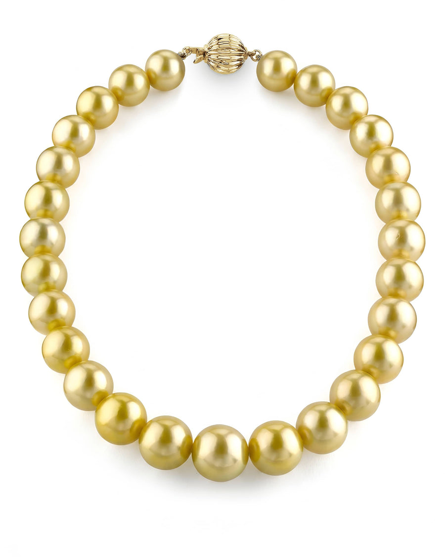 Golden South Sea Pearl Necklace, 13.0-15.0mm - AAA Quality