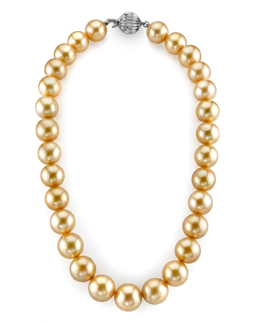 Golden South Sea Pearl Necklace, 14.0-17.0mm - AAA Quality