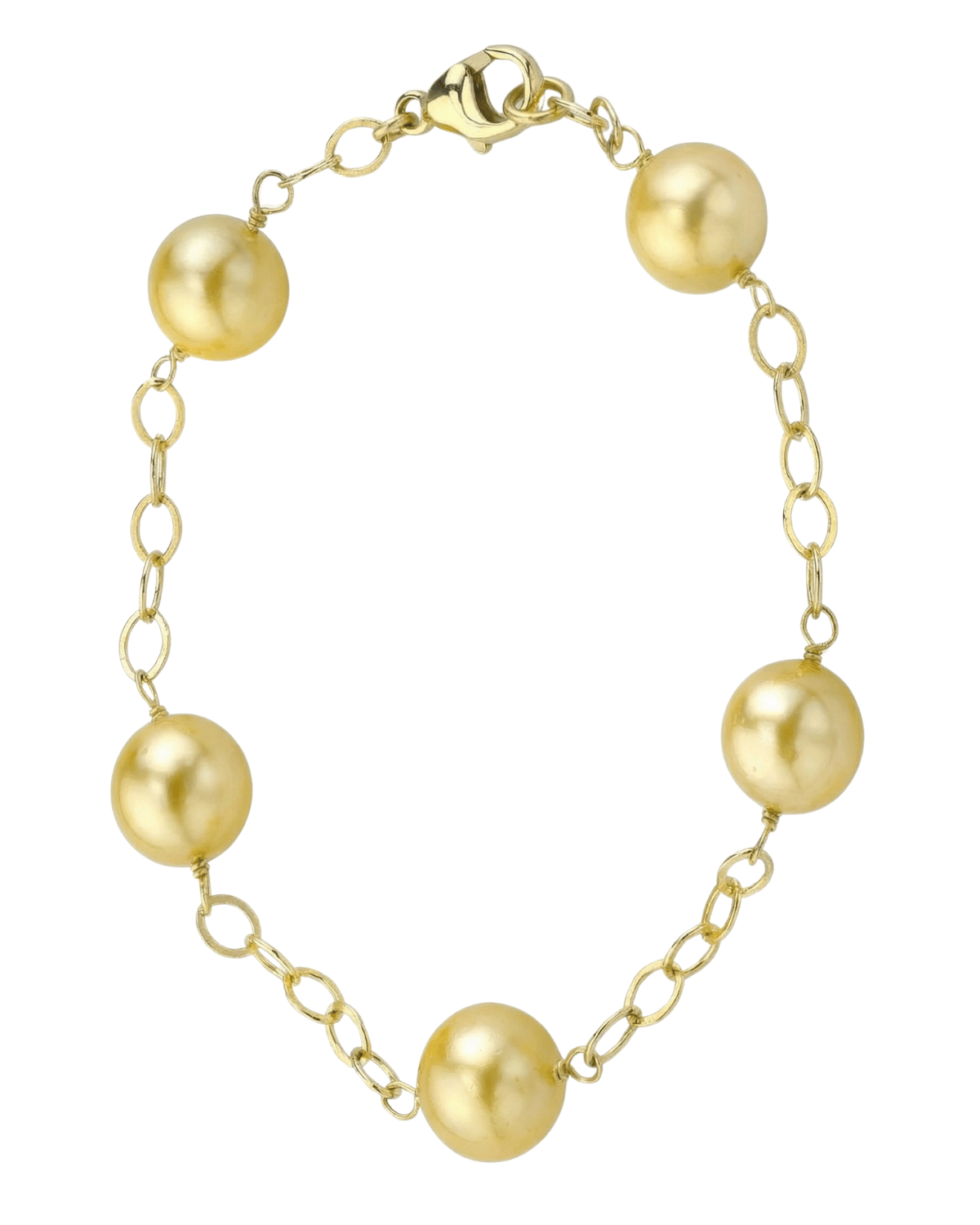Golden South Sea Tin Cup Pearl Bracelet