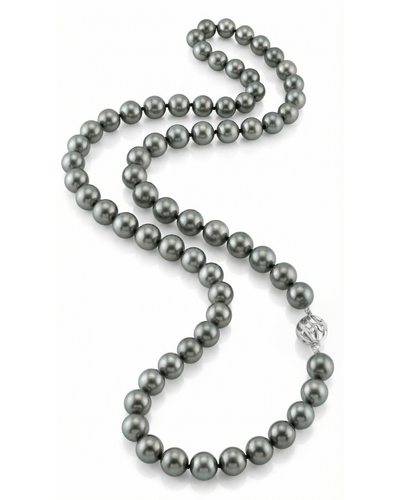 Green Tahitian Opera Length Pearl Necklace, 12.0-13.0mm - AAAA Quality