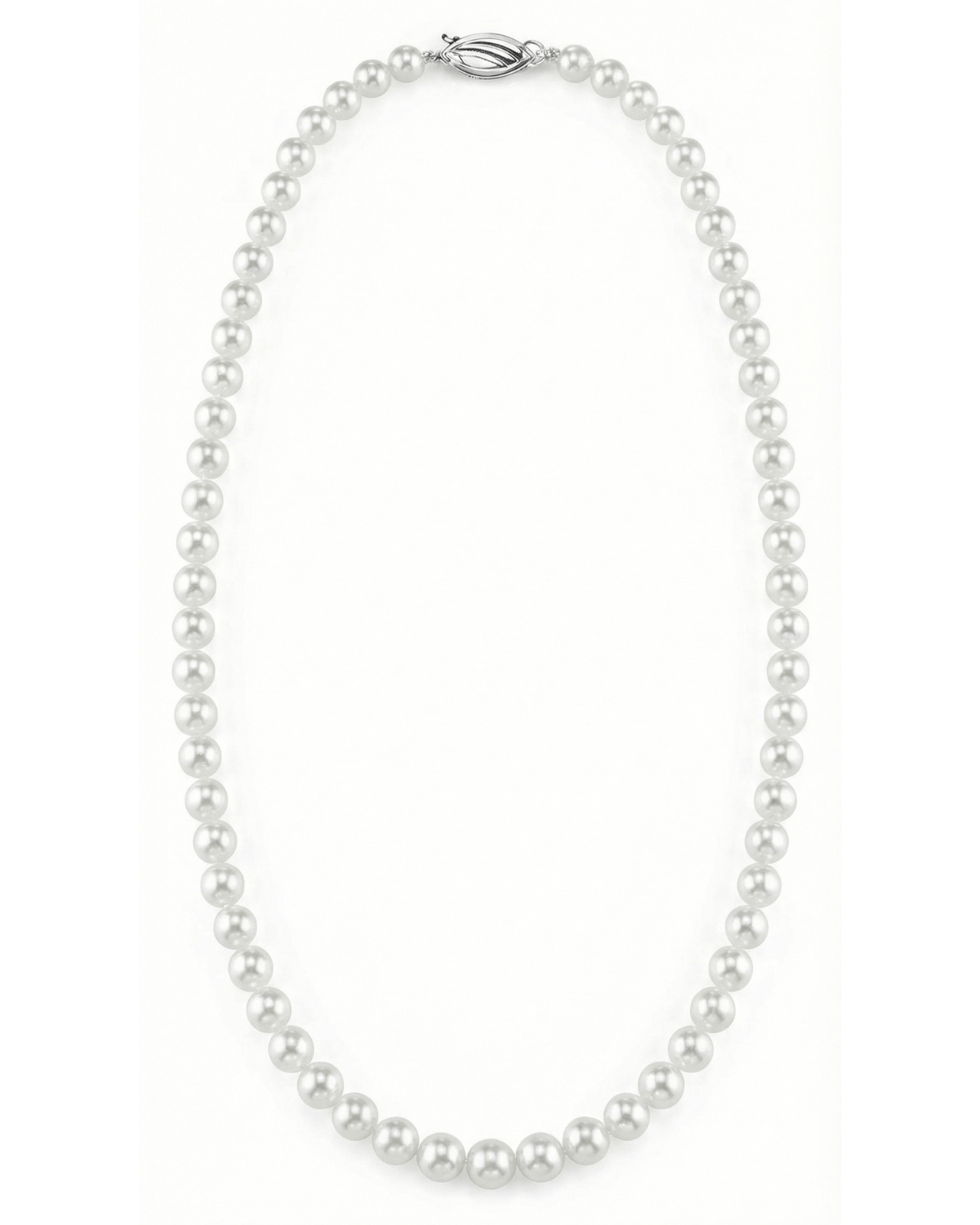 Hanadama Japanese White Akoya Graduated Pearl Necklace, 6.0-9.0mm
