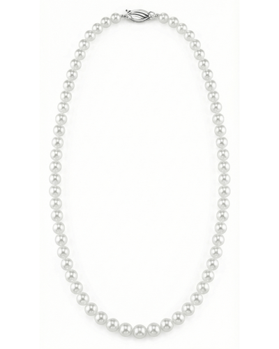 Hanadama Japanese White Akoya Graduated Pearl Necklace, 6.0-9.0mm