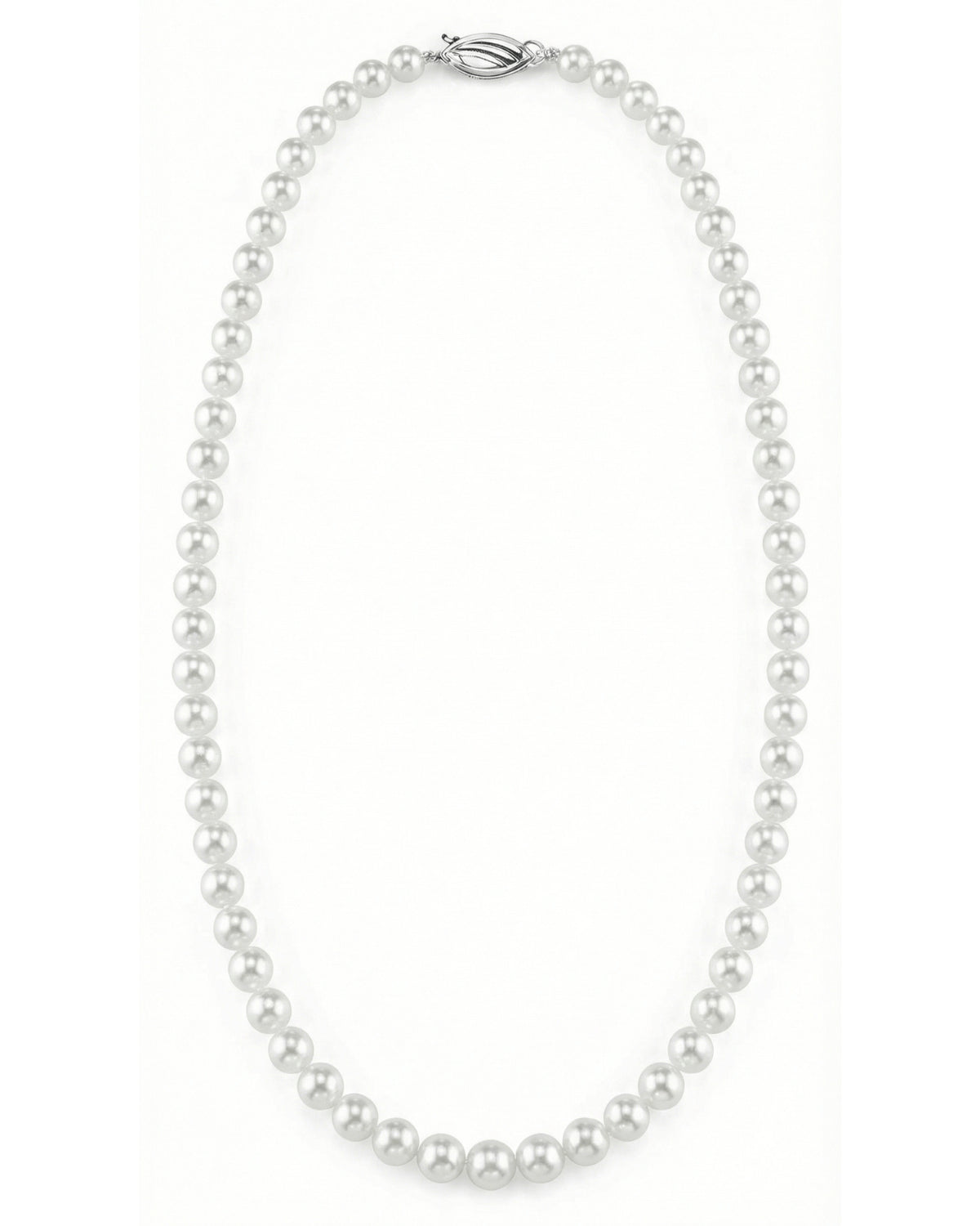 Hanadama Japanese White Akoya Graduated Pearl Necklace, 6.0-9.0mm