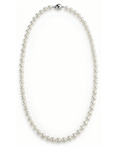 Hanadama Japanese White Akoya Pearl Necklace, 6.0-6.5mm