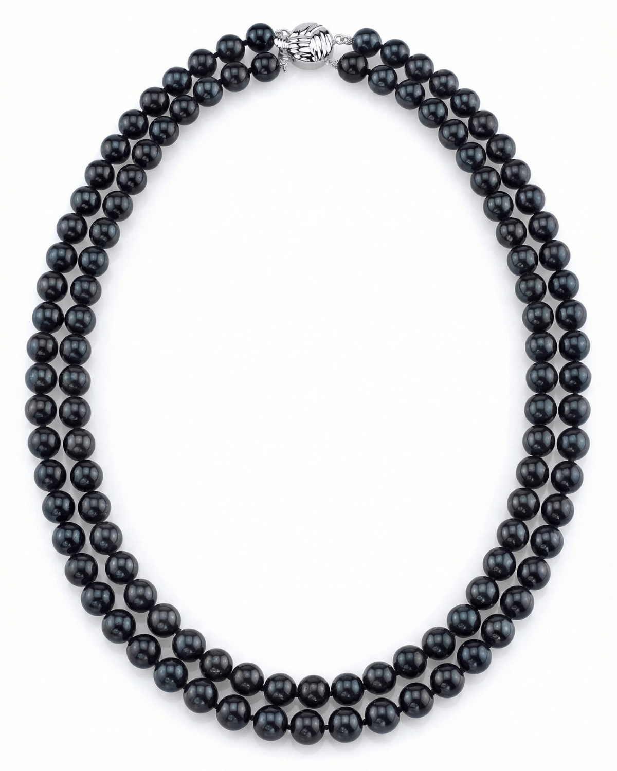 Japanese Akoya Black Pearl Double Strand Necklace
