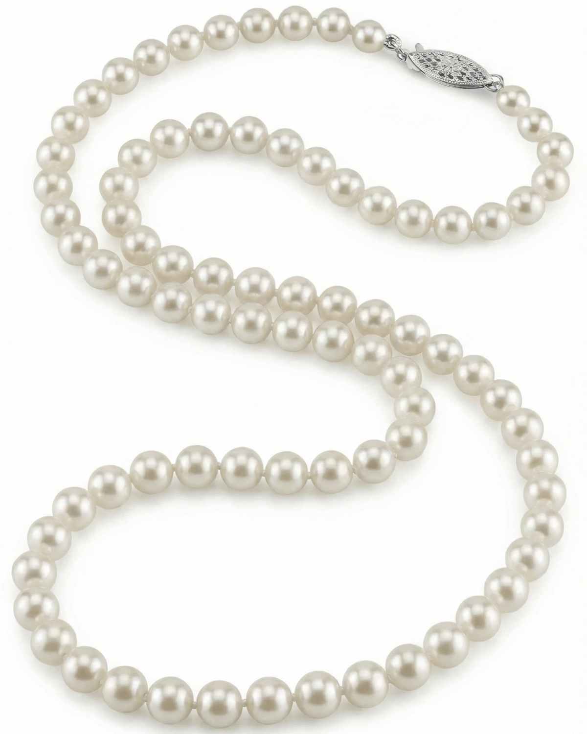 Japanese Akoya White Pearl Necklace, 5.0-5.5mm - AA+ Quality