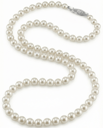 Japanese Akoya White Pearl Necklace, 5.0-5.5mm - AA+ Quality