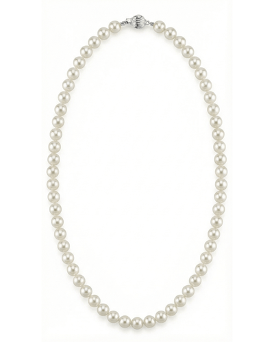 Japanese Akoya White Pearl Necklace, 6.5-7.0mm - AAA Quality