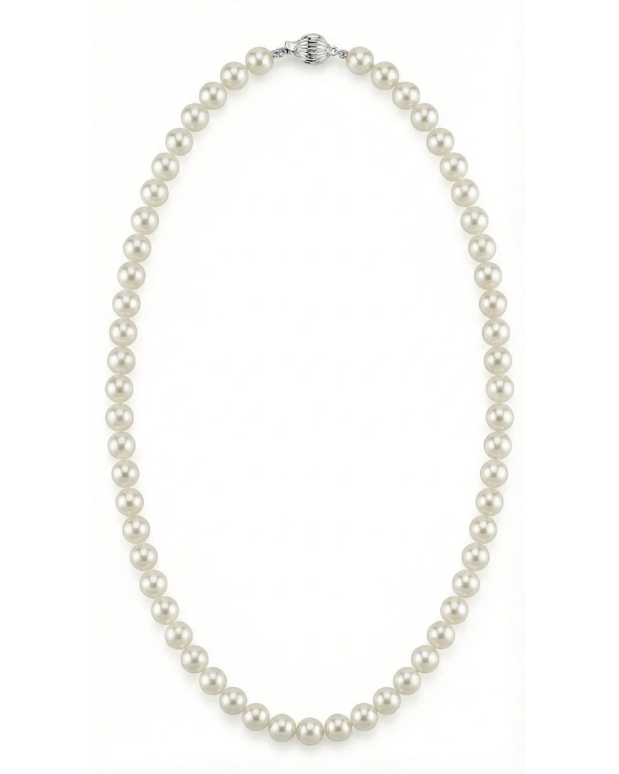 Japanese Akoya White Pearl Necklace, 6.5-7.0mm - AAA Quality