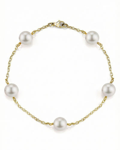 Japanese Akoya White Pearl Tincup Bracelet