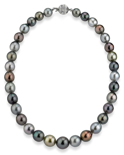 Multi-Color Drop-Shape Tahitian Pearl Necklace, 10.0-12.0mm - AAAA Quality