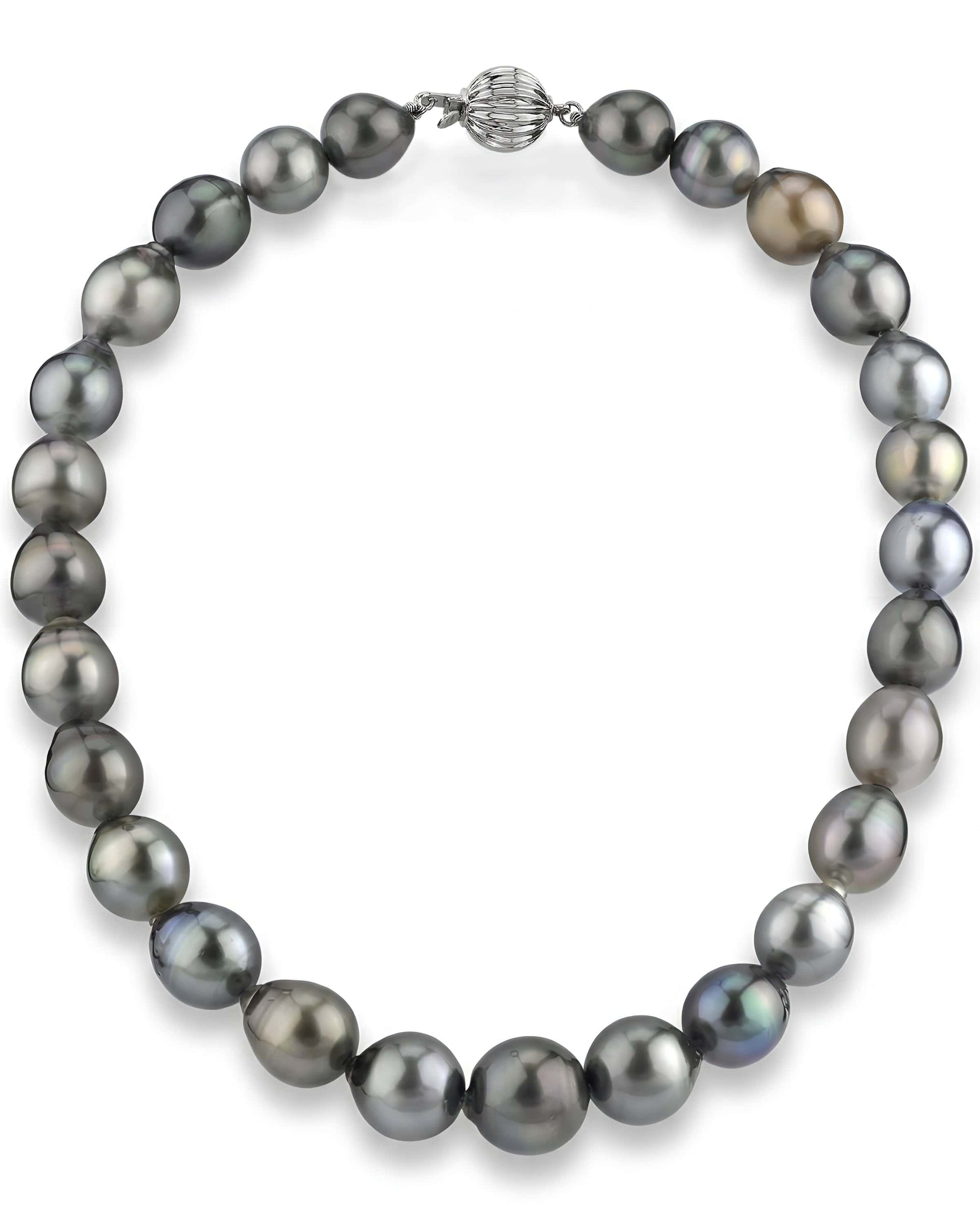 Multi-Color Drop-Shape Tahitian Pearl Necklace, 11.0-14.0mm