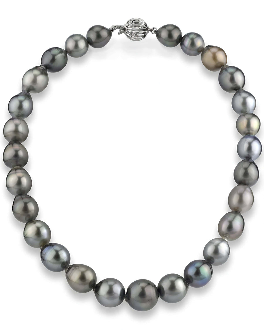 Multi-Color Drop-Shape Tahitian Pearl Necklace, 11.0-14.0mm