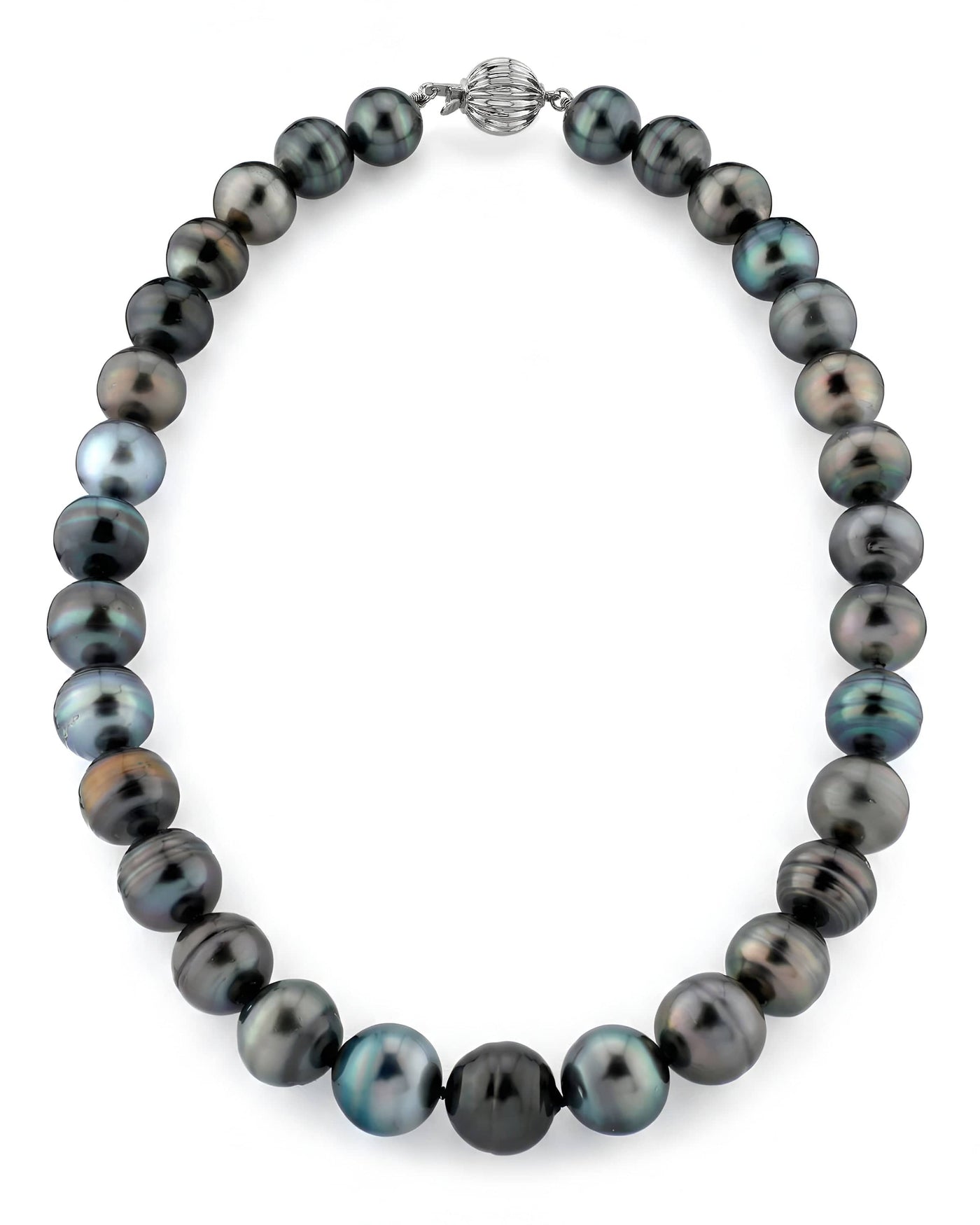 Multi-Color Tahitian Circled Baroque Pearl Necklace, 12.0-14.0mm