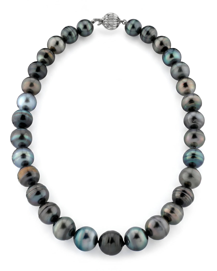 Multi-Color Tahitian Circled Baroque Pearl Necklace, 12.0-14.0mm
