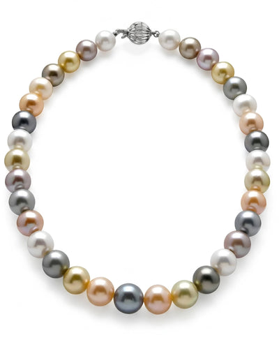 Multi-Color Tahitian, Golden South Sea & Freshwater Pearl Necklace, 10.0-12.0mm - AAA Quality