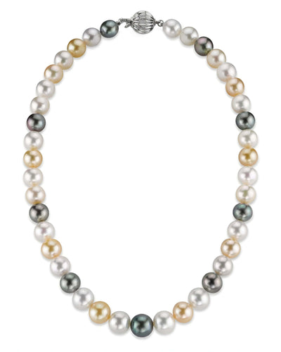 Multi-Color Tahitian & South Sea Pearl Necklace, 8.0-10.0mm - AAAA Quality