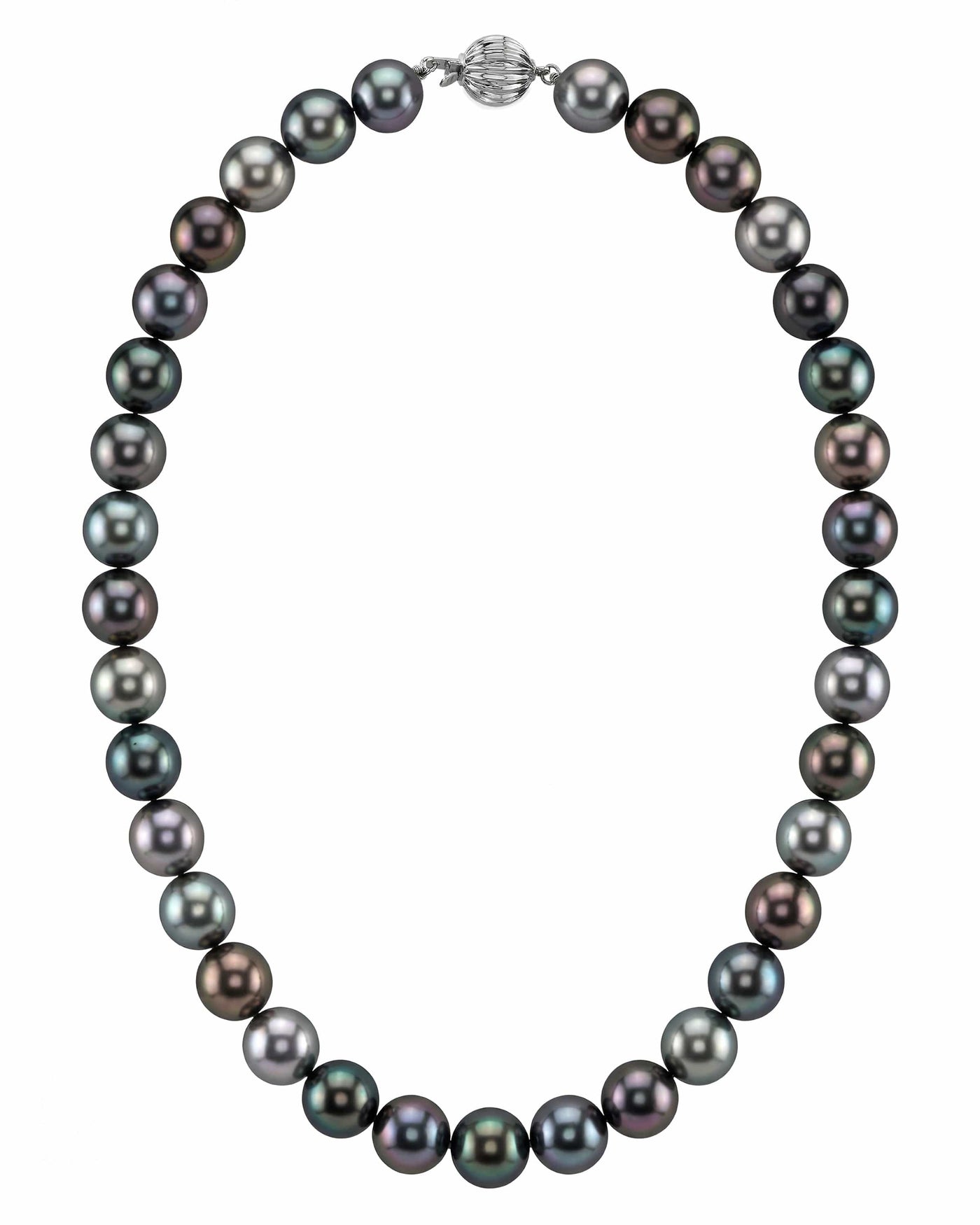 Multi-Color True Round Tahitian Pearl Necklace, 9-11mm