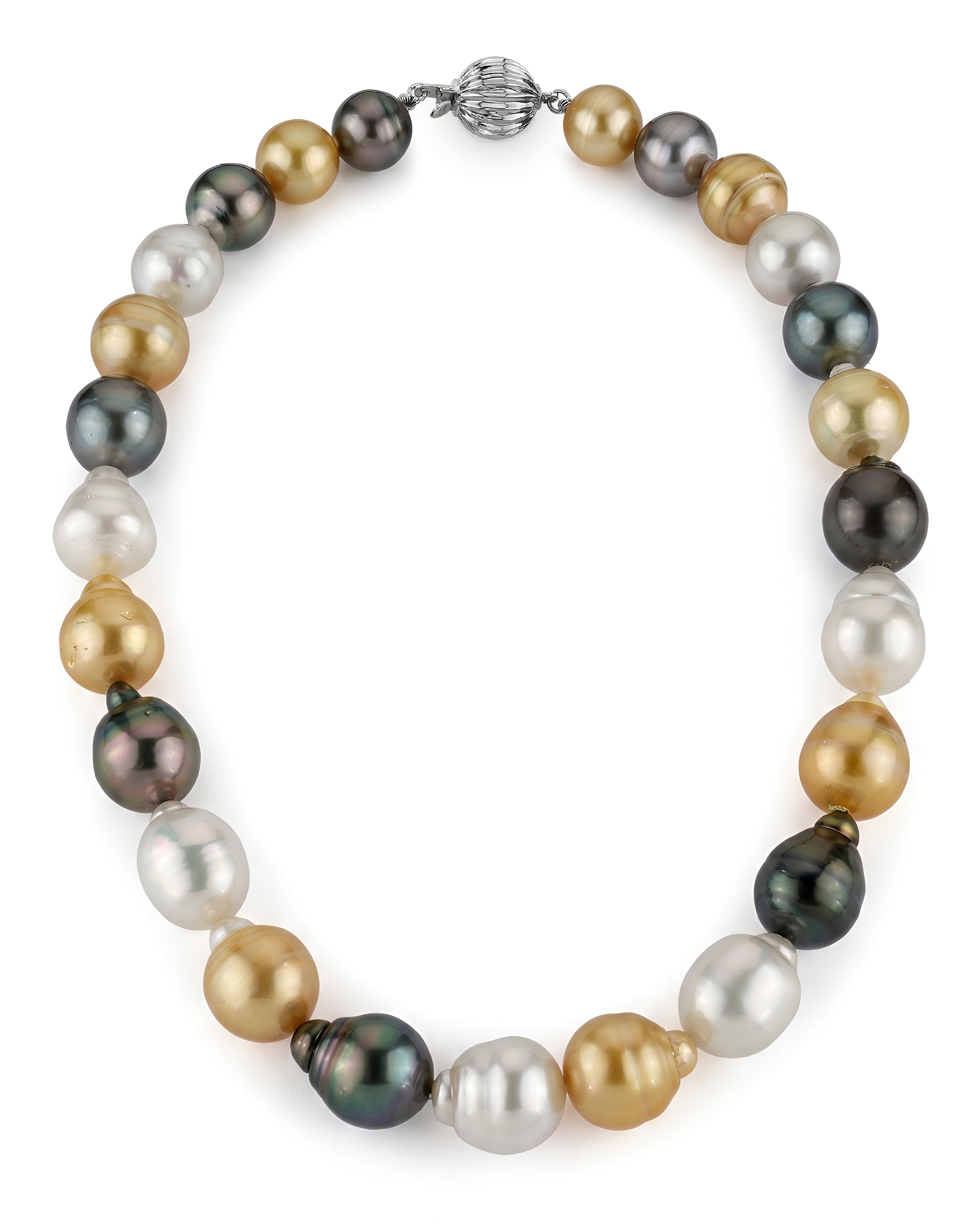 12-14mm South Sea Multicolor Baroque Pearl Necklace - Pure Pearls