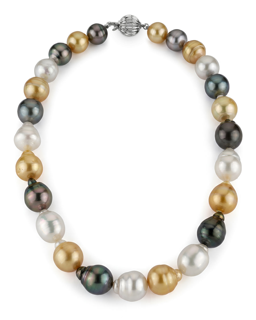 Multicolor South Sea Baroque Pearl Necklace, 12.0-14.0mm - AAA Quality