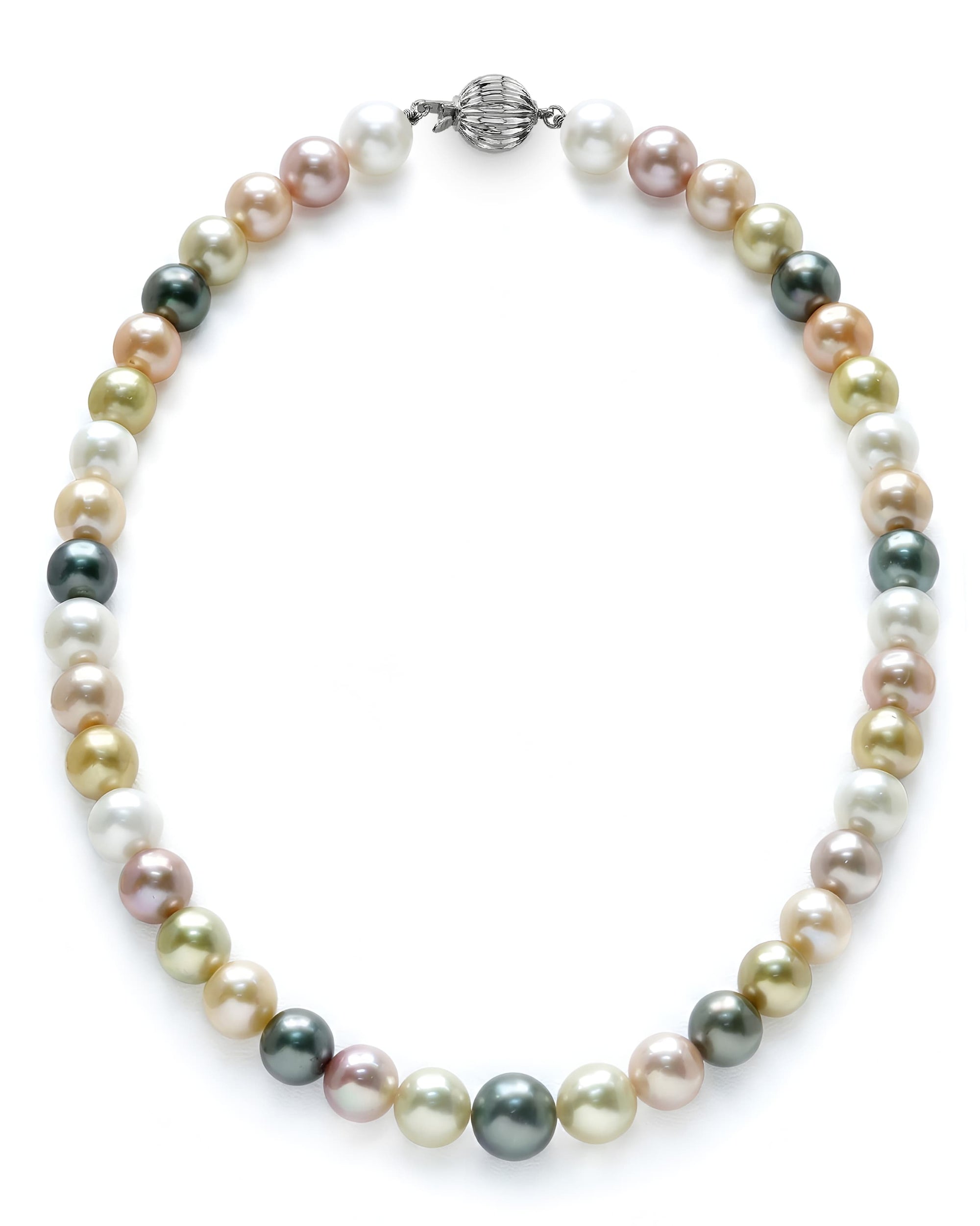 Multicolor South Sea & Pastel Freshwater Pearl Necklace, 8.0-10.0mm - AAA Quality
