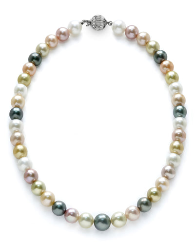 Multicolor South Sea & Pastel Freshwater Pearl Necklace, 8.0-10.0mm - AAA Quality