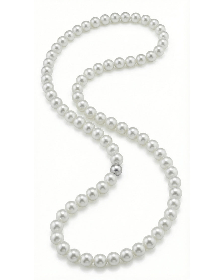White South Sea Opera Length Pearl Necklace, 10.0-12.0mm - AAAA Quality