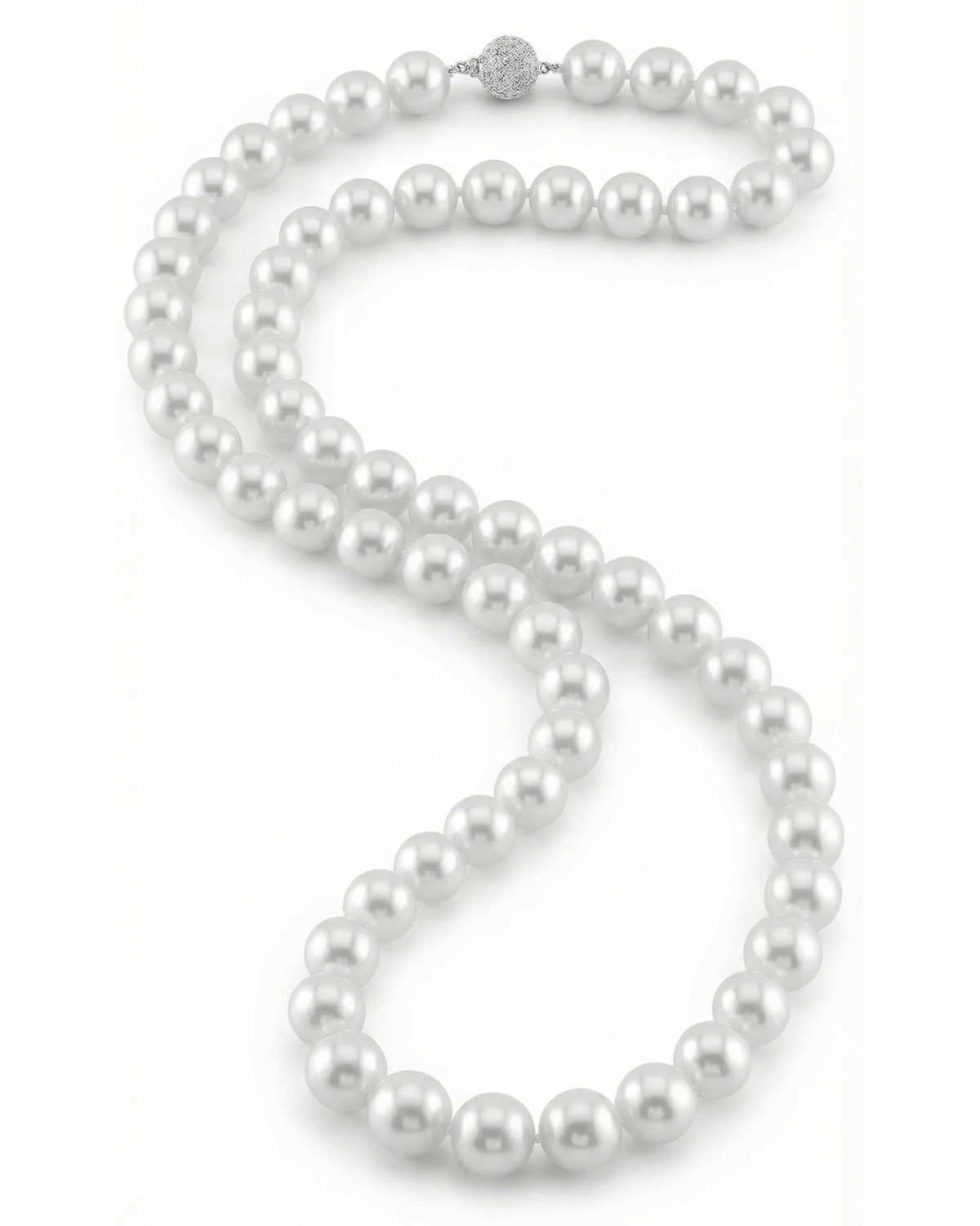 White South Sea Opera Length Pearl Necklace, 12.0-14.0mm - AAAA Quality