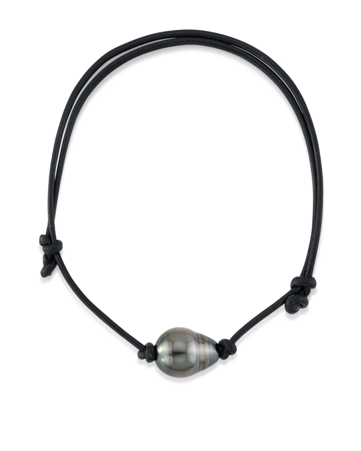 Tahitian Baroque Pearl Leather Adjustable Bracelet for Men