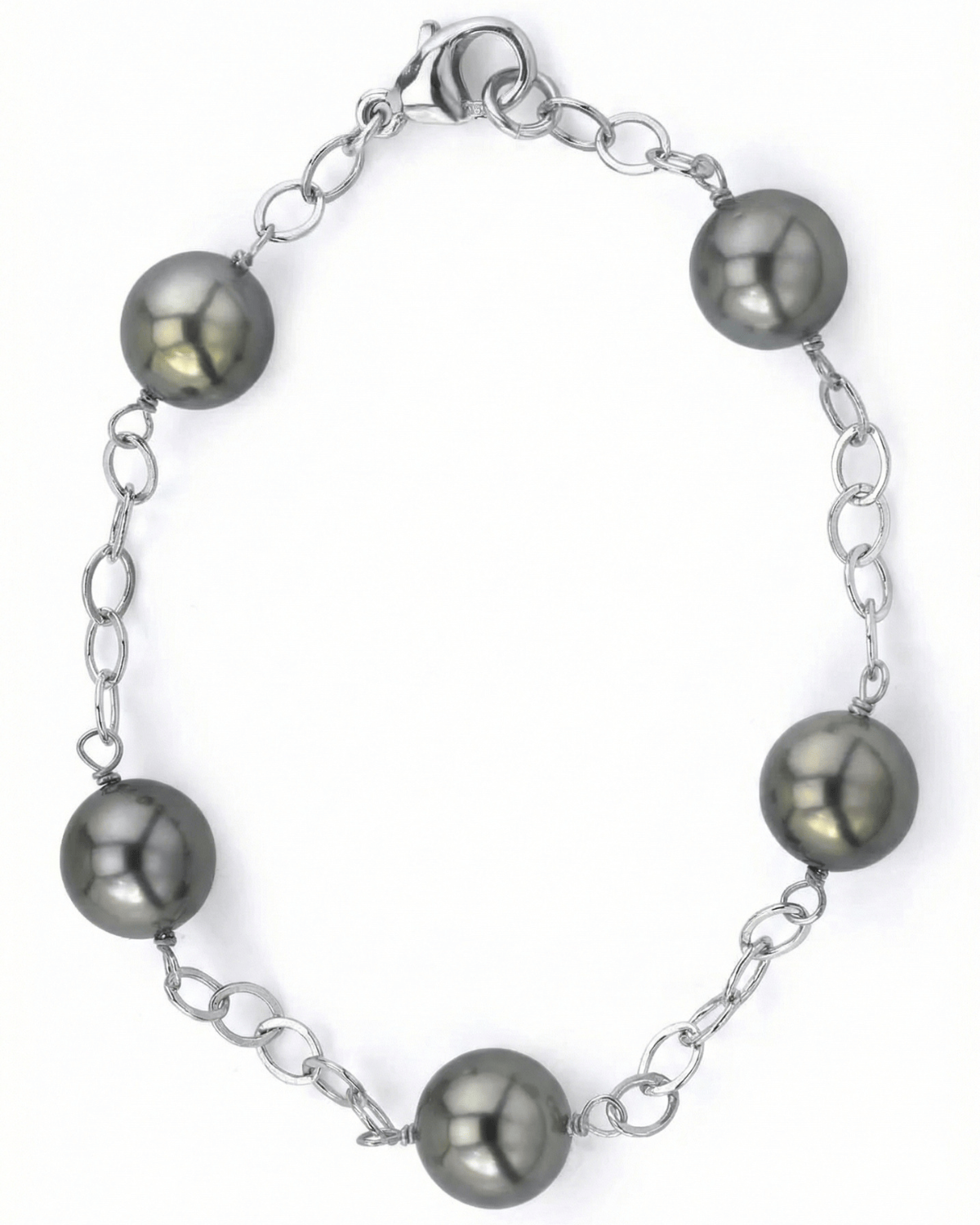 Tahitian Pearl Tin Cup Bracelet, 9.0-10.0mm