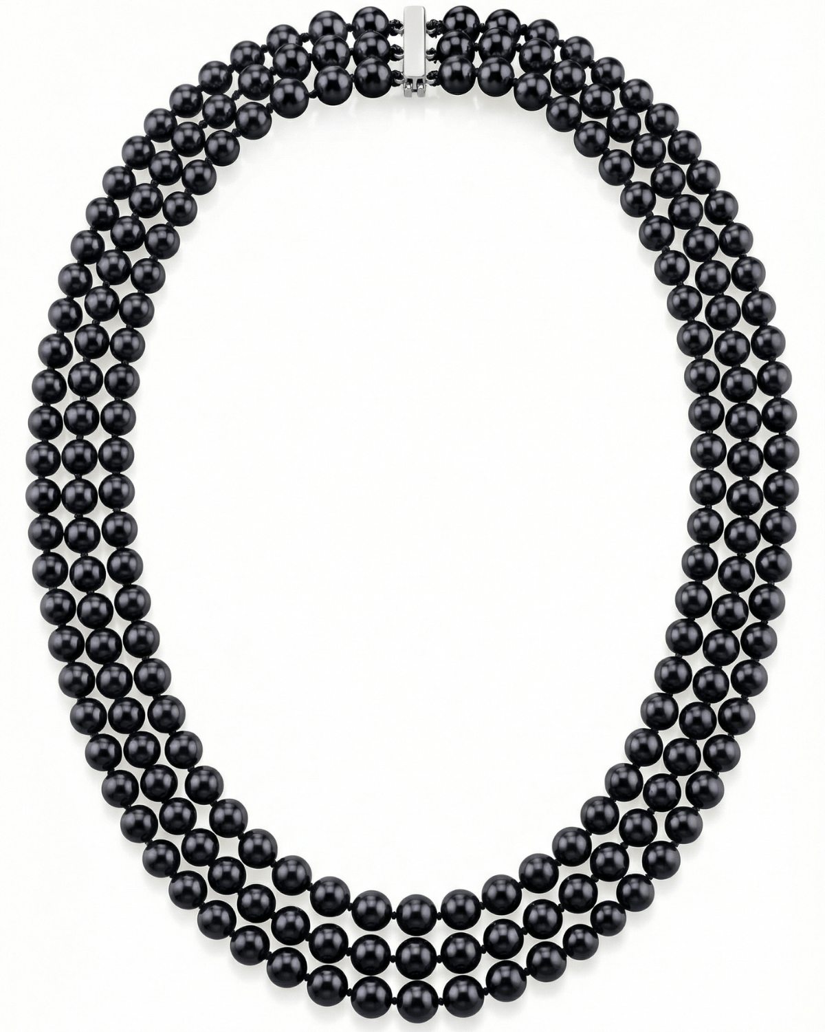 Triple Strand Black Akoya Pearl Necklace