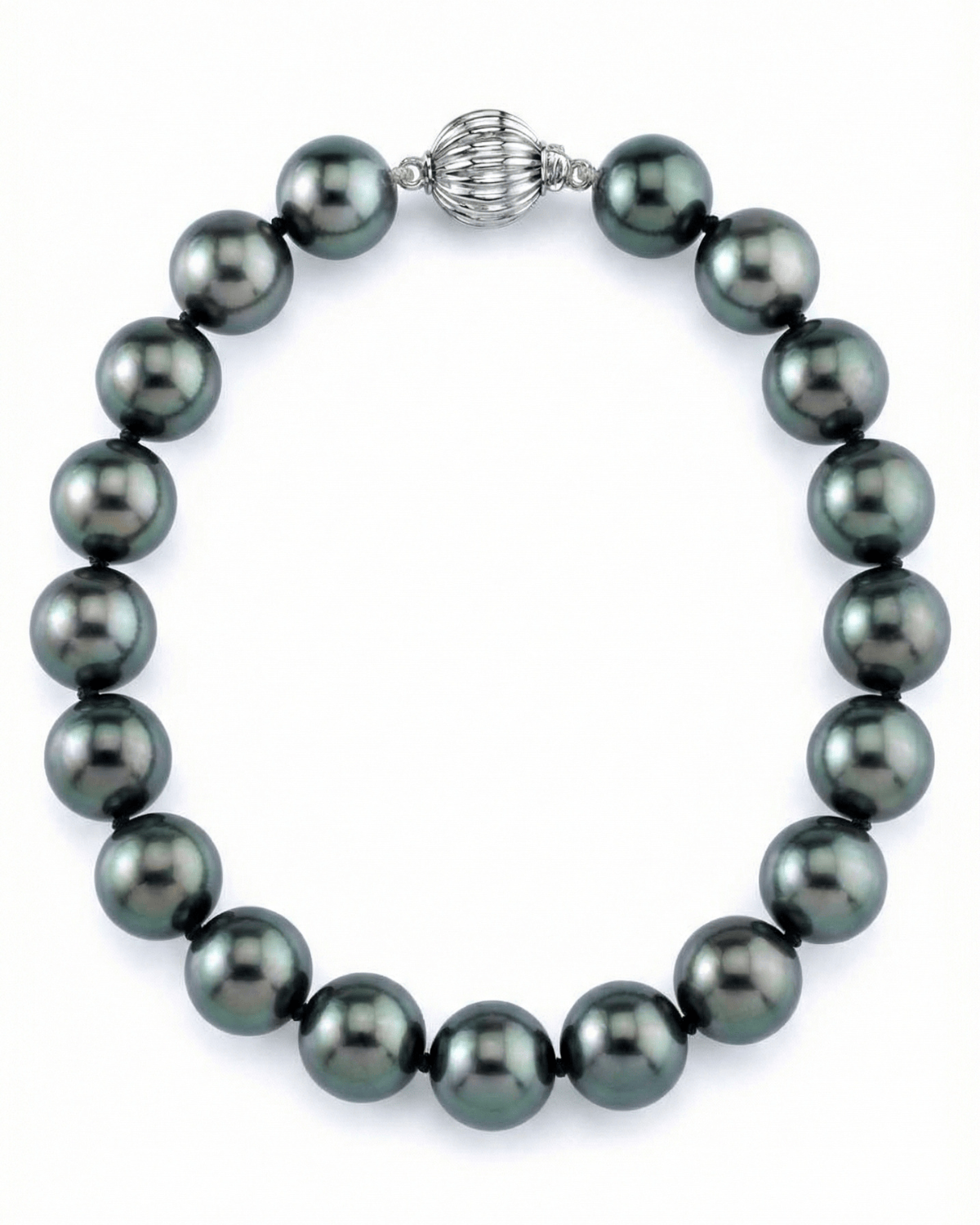 True Round Black Tahitian Pearl Bracelet, 8.0-9.0mm - AAA Quality