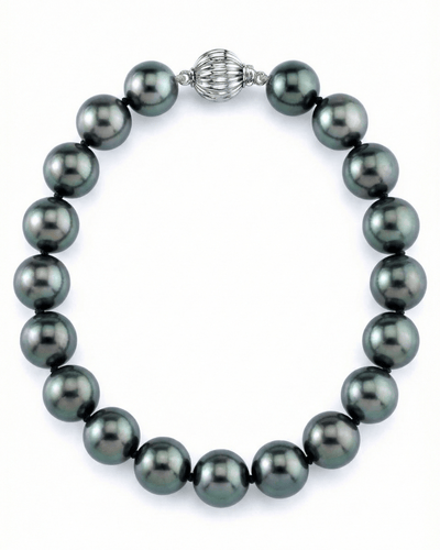 True Round Black Tahitian Pearl Bracelet, 8.0-9.0mm - AAA Quality