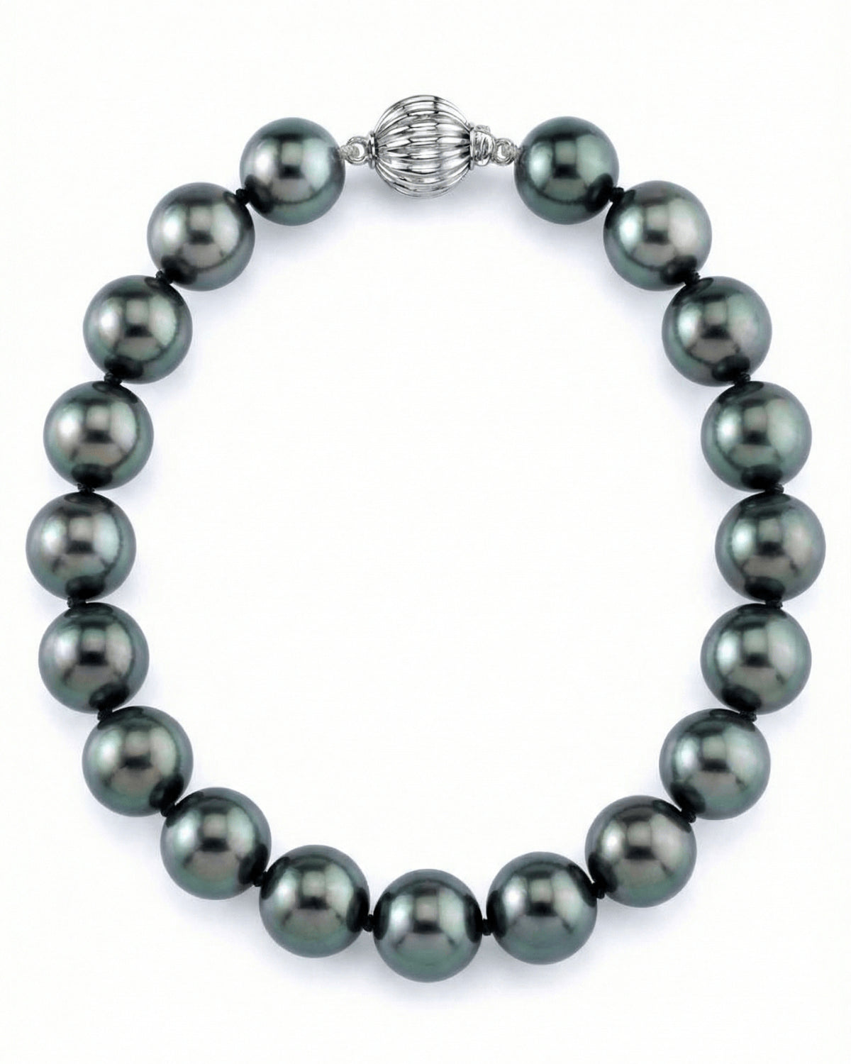 True Round Black Tahitian Pearl Bracelet, 8.0-9.0mm - AAA Quality