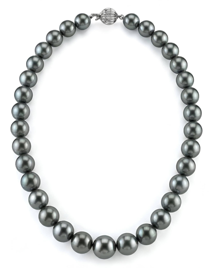 True Round Tahitian Pearl Necklace, 11.0-13.0mm - AAA Quality