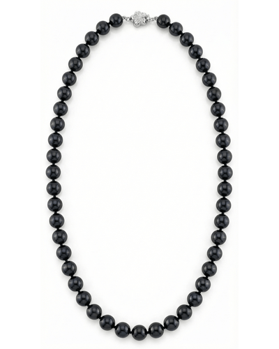 Black Japanese Akoya Pearl Necklace 8.0-8.5mm - AAA Quality