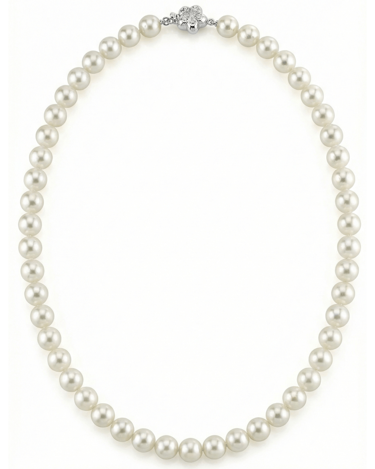 White Japanese Akoya Choker Length Pearl Necklace, 7.0-7.5mm - AA+ Quality