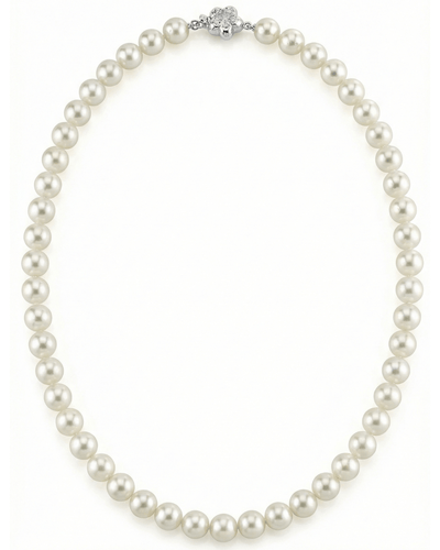 White Japanese Akoya Choker Length Pearl Necklace, 7.0-7.5mm - AA+ Quality
